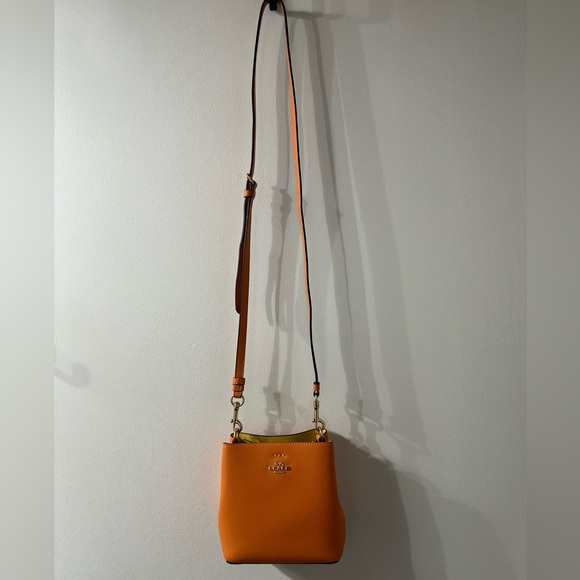 Coach Mini Town Crossbody Bucket Bag. Candied Orange. - Picture 2 of 12
